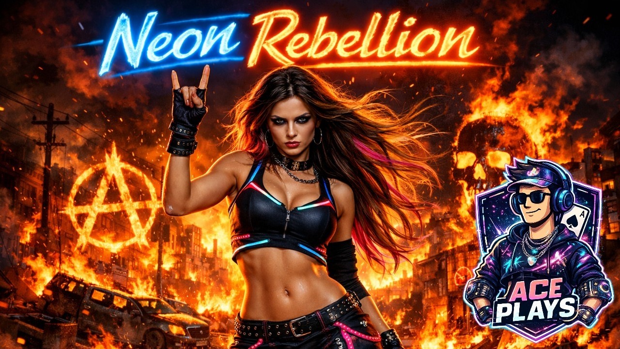 Neon Rebellion: High-Energy AI Rock Uprising!