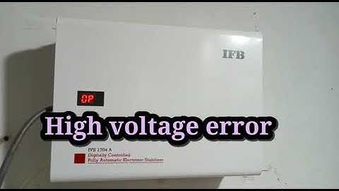 How to IFB washing machine high volted error problem solved kare stabilizer Dale