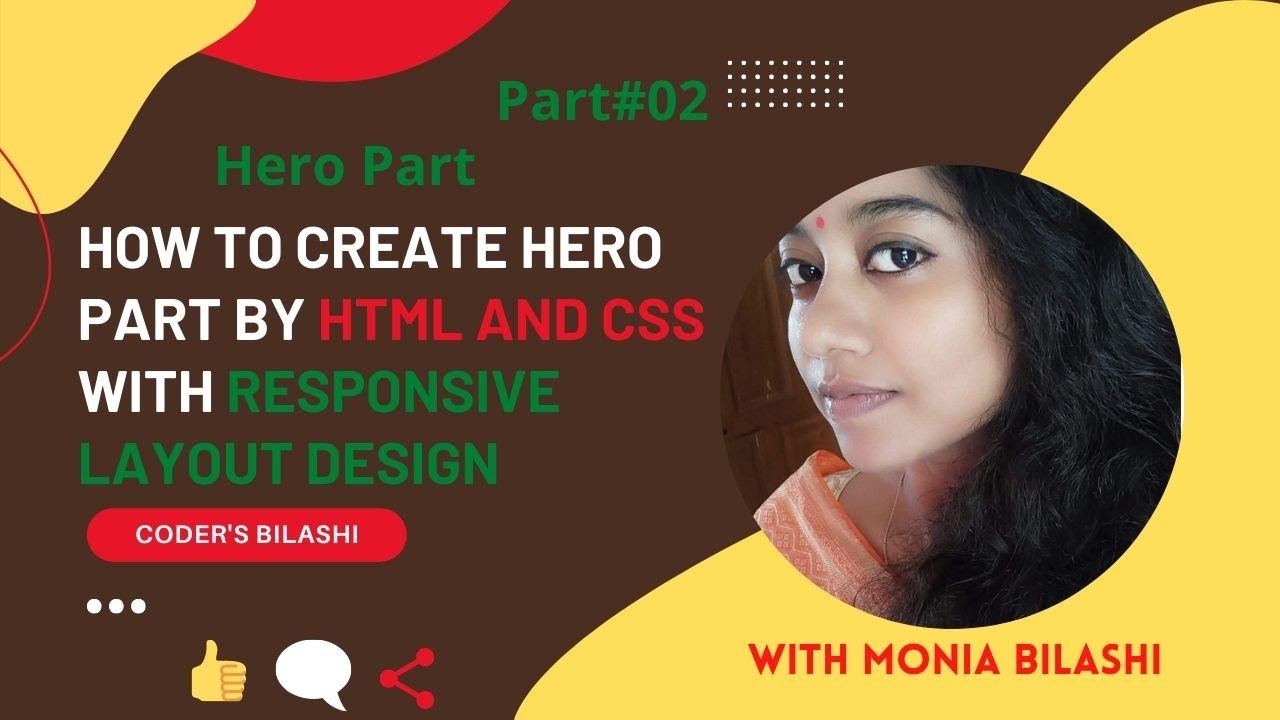 How to Create Hero part by HTML and CSS with Responsive Layout Design ...