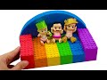 Satisfying Video l DIY How to make Rainbow Lego Sofa with Kinetic Sand Cutting ASMR l BiBi Asmr