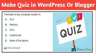 How to create Quiz in Blogger with Show and Hide Answer Button | How to create Quiz Website