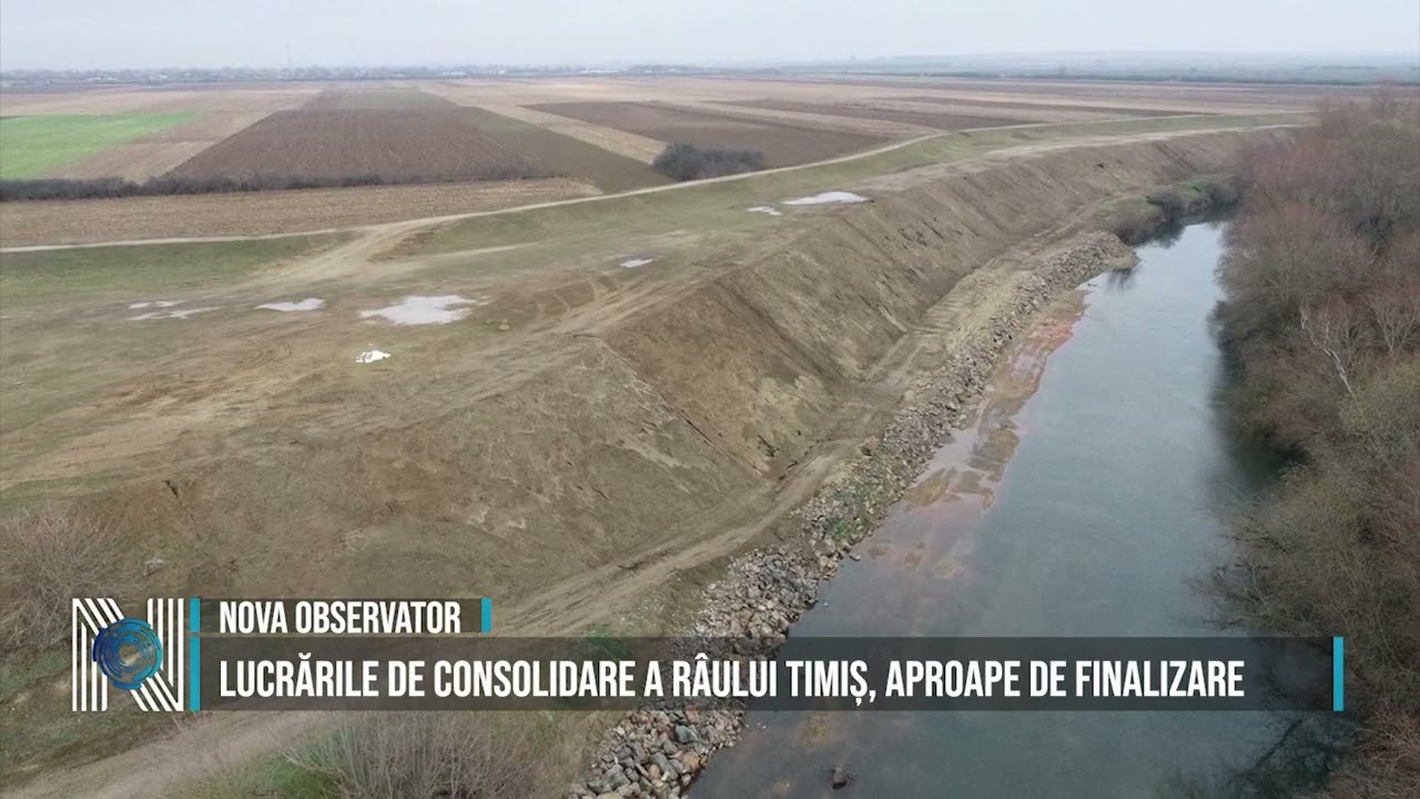 Lucrările de consolidare a râului Timiș, aproape de finalizare