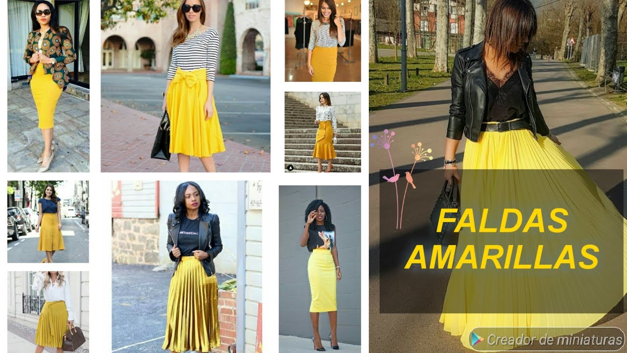 OUTFITS CON Faldas Amarillas🌻🌾 / Combinaciones con faldas amarillas 