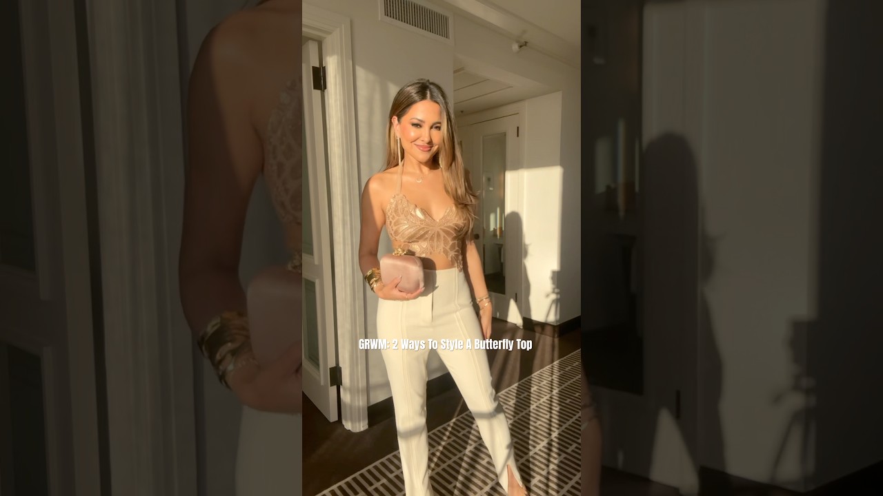 GRWM: 2 Ways To Style A Butterfly Top ✨ #grwm #ootd #outfit #style #makeup #beauty #fashion #shorts