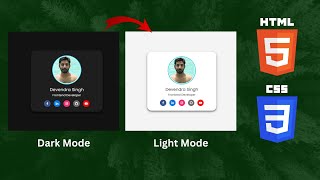Dark & Light Themed User Profile With Only HTML & CSS.