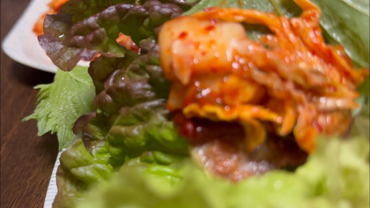 サムギョプサルと餃子と白米と vlog1708