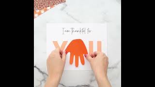 Thankful Handprint Pumpkin Printable #crafts #diy #fallcrafts #fallcraftsforkids