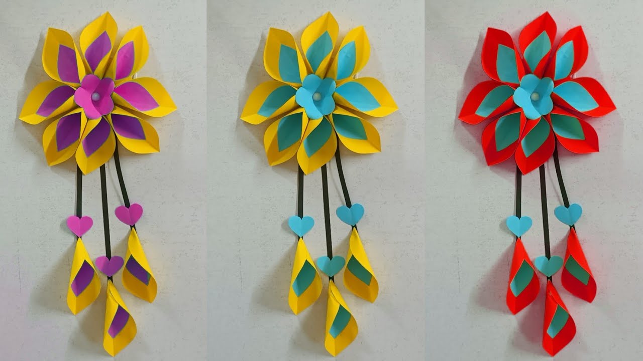 Easy And Quick Paper Wall Hanging Ideas Flower Hanging Craft Ideas