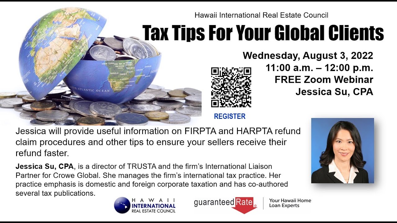 Real Estate Tax Tips for Foreign Buyers & Sellers. International Real Estate Council. YouTube