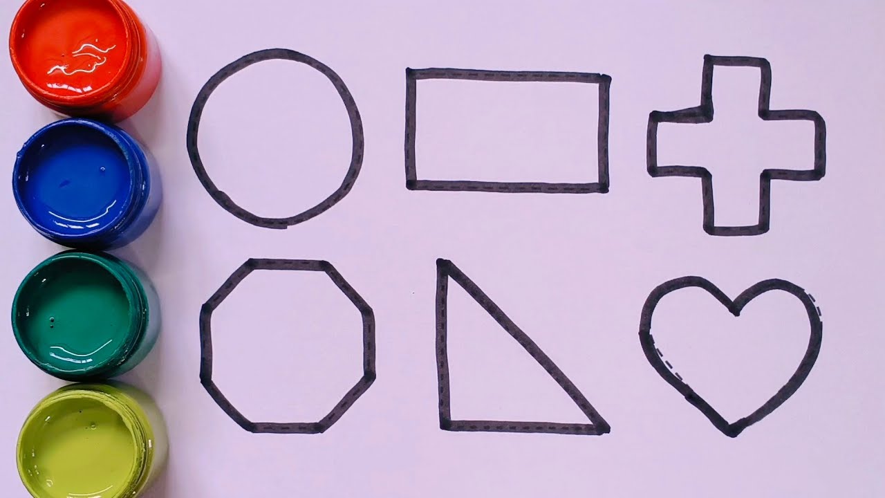 Shapes drawing for kids, learn 2d shapes, colors for toddlers ...