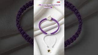 ✨💜 Beautiful Purple Adjustable Bracelet 💜✨ | Handmade Bracelet | #threadbracelet #shorts