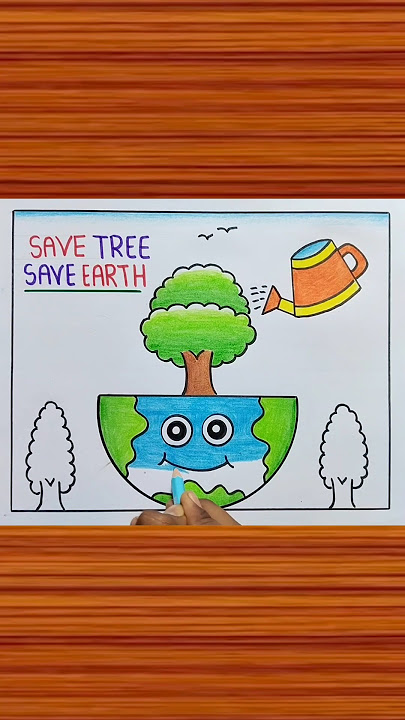 Van Mahotsav Drawing Easy / Save Tree Save Earth Poster Drawing #shorts