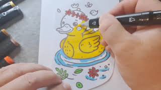 Cute Duck Coloring Page for Kids | Easy Duck Drawing & Coloring Fun! 🦆🎨