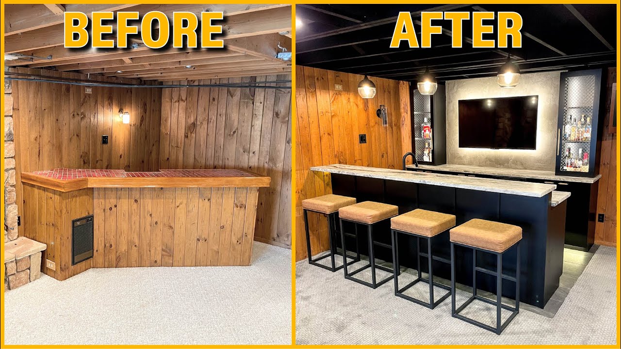 Building A Diy Basement Bar From Start To Finish Rebuild Time Lapse