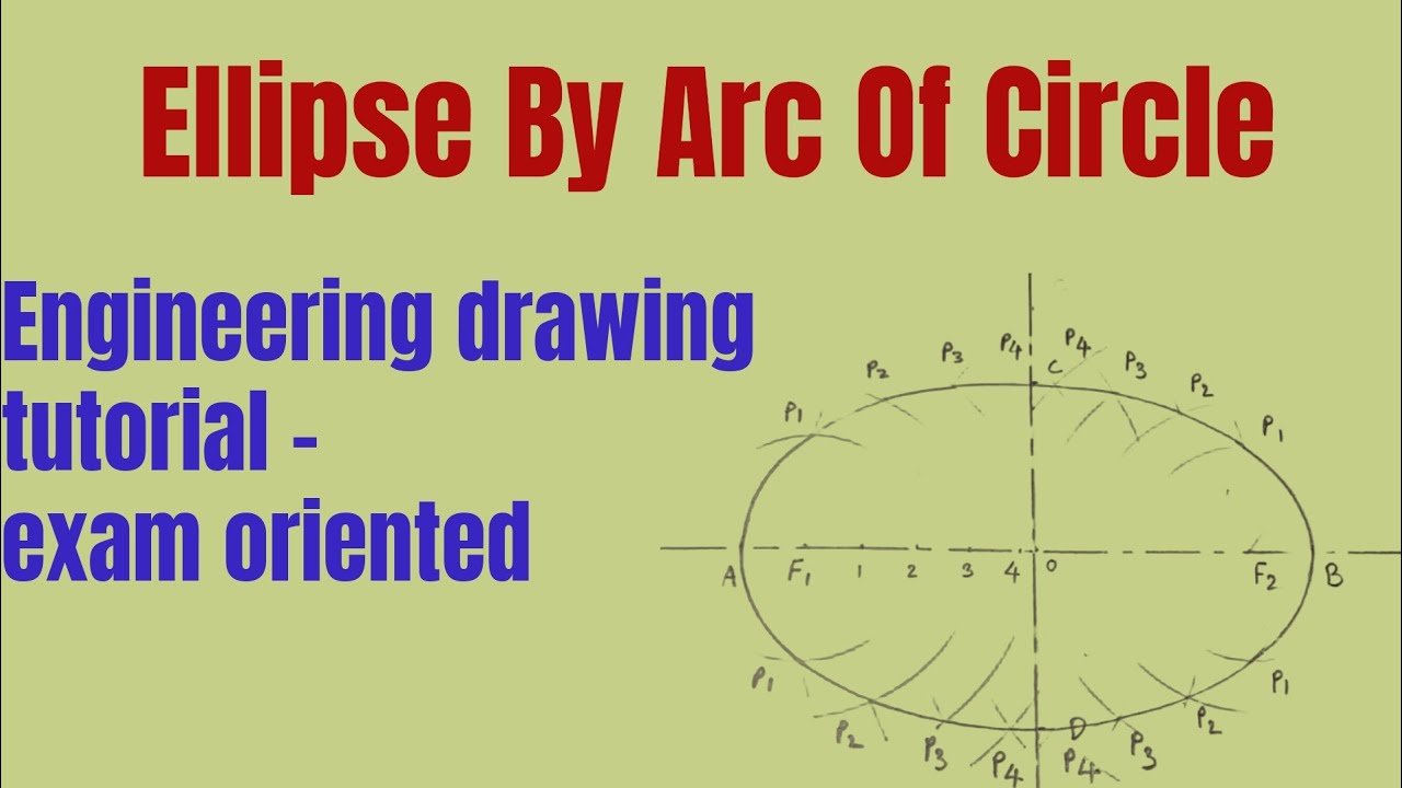 Ellipse by arc of circle method I step by step ellipse I arc of circle ...