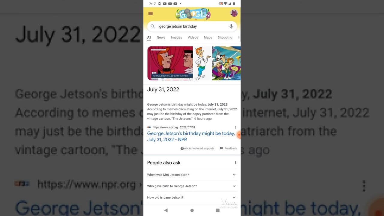 George Jetson was born today?!?!?! (read description)