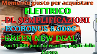 MOMENTO GIUSTO PER ACQUISTARE ELETTRICO!! dl semplificazioni, Ecobonus da 8.000€ e Green new deal UE