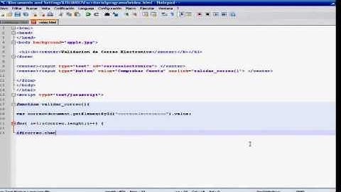 Validacion en Javascript -De un Correo Electronico