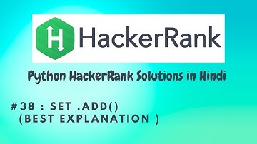 #38 Hackerrank :  Set add() | Python HackerRank Solutions in Hindi | #hackerrank