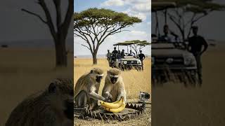 Will the monkeys outsmart the trap for the forbidden bananas? #wildlife #nature #safari #photography Wealth
