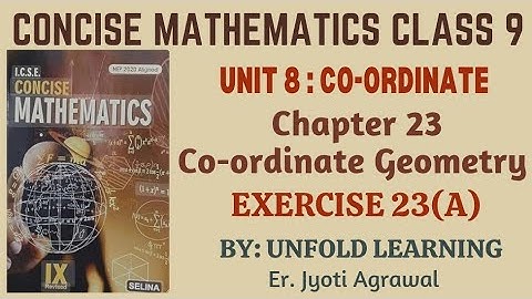 ICSE CLASS 9 || CONCISE MATHEMATICS || 2025-26 || 23. Coordinate Geometry || Ex 23(A)  #icsemaths 