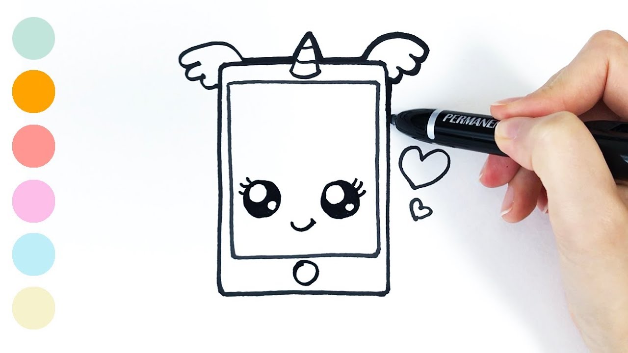 Unicorn Phone Cartoon Coloring and Drawing|유니콘 핸드폰 케이스 색칠하기 - YouTube