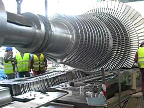 Steam turbine Rotor turbine de vapeur GE.flv