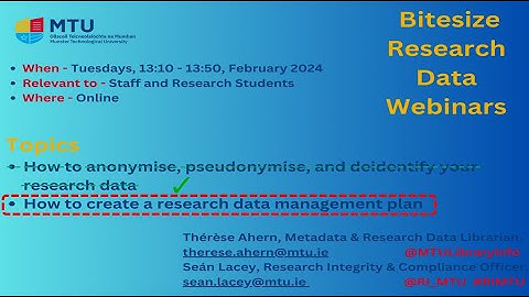 How to create a research data management plan