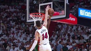 Controversial foul called on Tyler Herro for this chase-down block on Marcus Smart | NBA on ESPN