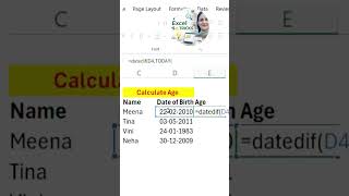 Calculate Age in Excel Automatically 🎂📊Hidden Excel function that really works!