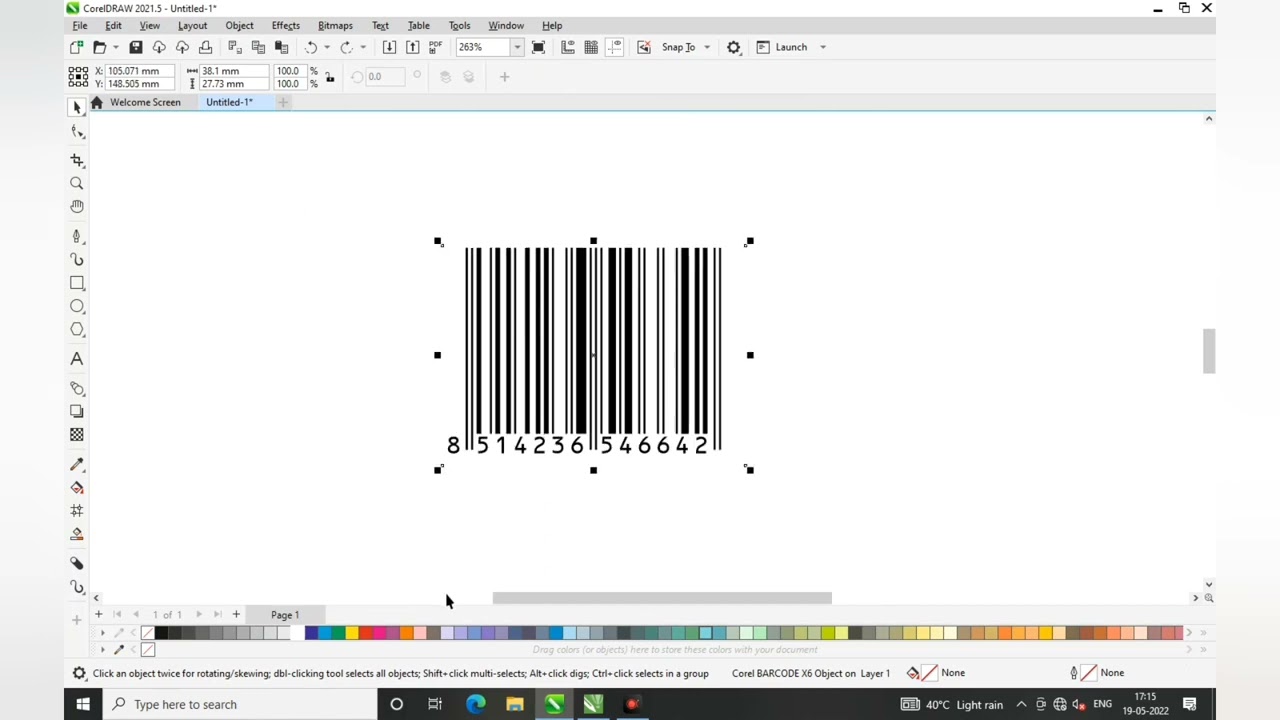how to insert barcode in coreldraw 2021 | बारकोड इन्सर्ट कैसे करे ।