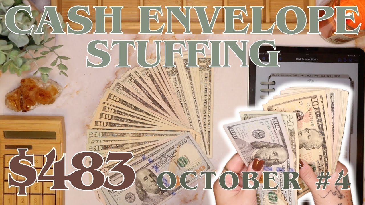Наполнение конверта наличными на 483 доллара | Октябрьский чек №4 | Бюджеты на 26 лет