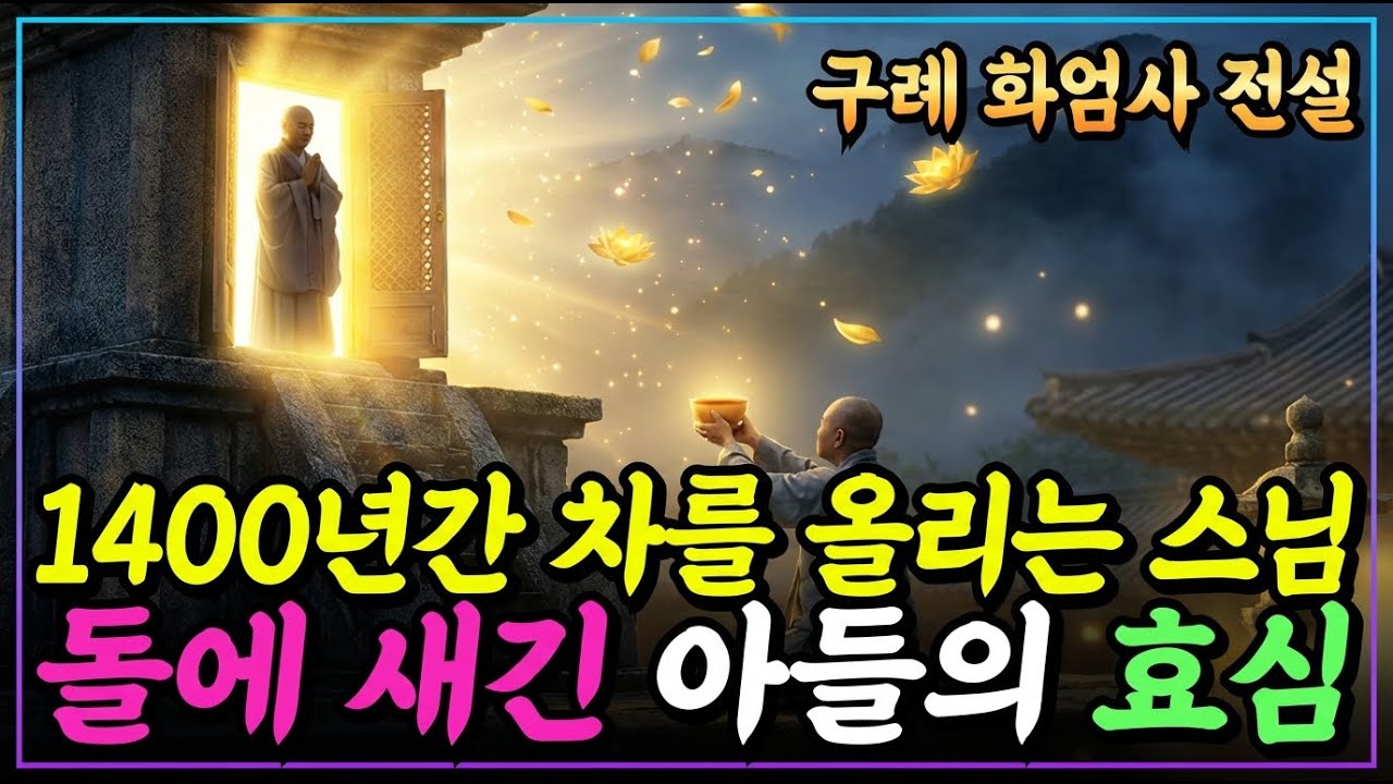 [불교이야기] 돌아가신 어머니께 1400년간 차를 올리는 스님, 왜 자신의 모습을 돌에 새겼을까?ㅣ구례 화엄사 전설ㅣ자면서 듣는 불교이야기ㅣ불교소설