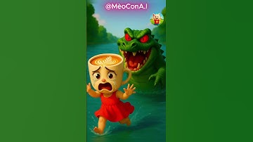 Mèo con giải cứu Ballerina Cappuccina khỏi hồ cá sấu #shorts #cat #ai #meow #meo