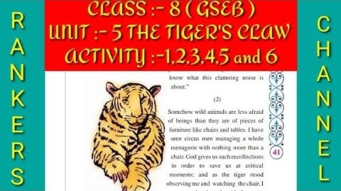 Class 8/ Unit 5 / The tiger