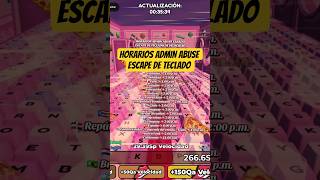HORARIOS DEL ADMIN ABUSE DEL DIA SABADO EN ESCAPE DE TECLADO DE VELOCIDAD #horariosadminabuse #viral