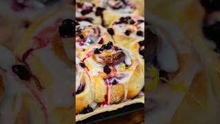 Blueberry Cream Cheese Rolls With Lemon Glaze Soft & Fluffy