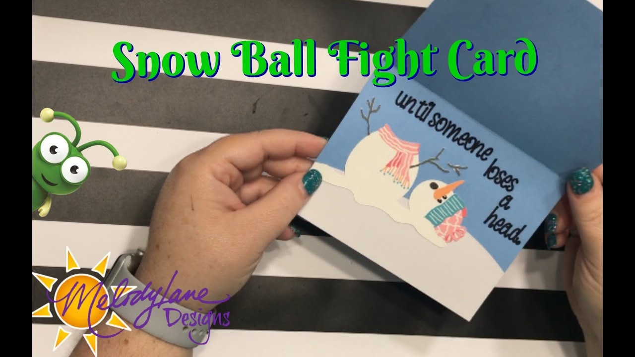 Snow Ball Fight Card Free Cricut File - YouTube