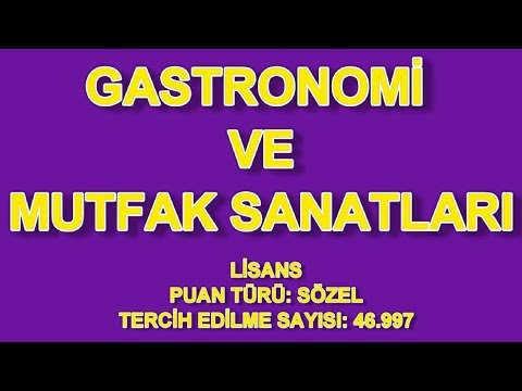 GASTRONOMİ VE MUTFAK SANATLARI NEDİR? (BÖLÜM TANITIMI)