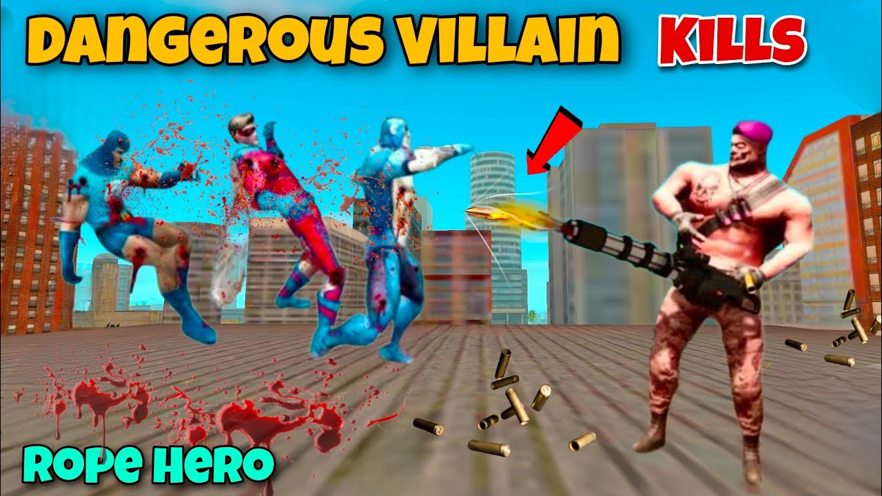 Dangerous Villain Kills Rope Hero | Rope Hero Vice Town | Fight With ...