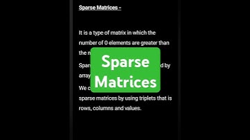 Sparse Matrices #shorts #computerscience #study #matrix #tutorial #tricks  #cs #how #tips #computer