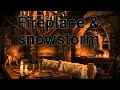 Fireplace &amp; snowstorm (12 hours) - cozy tavern sounds for relax, calm and deep sleep