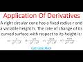 Rate Of Change For Curved Area Of Cone With Respect To Its Height #cuet #cuet2026