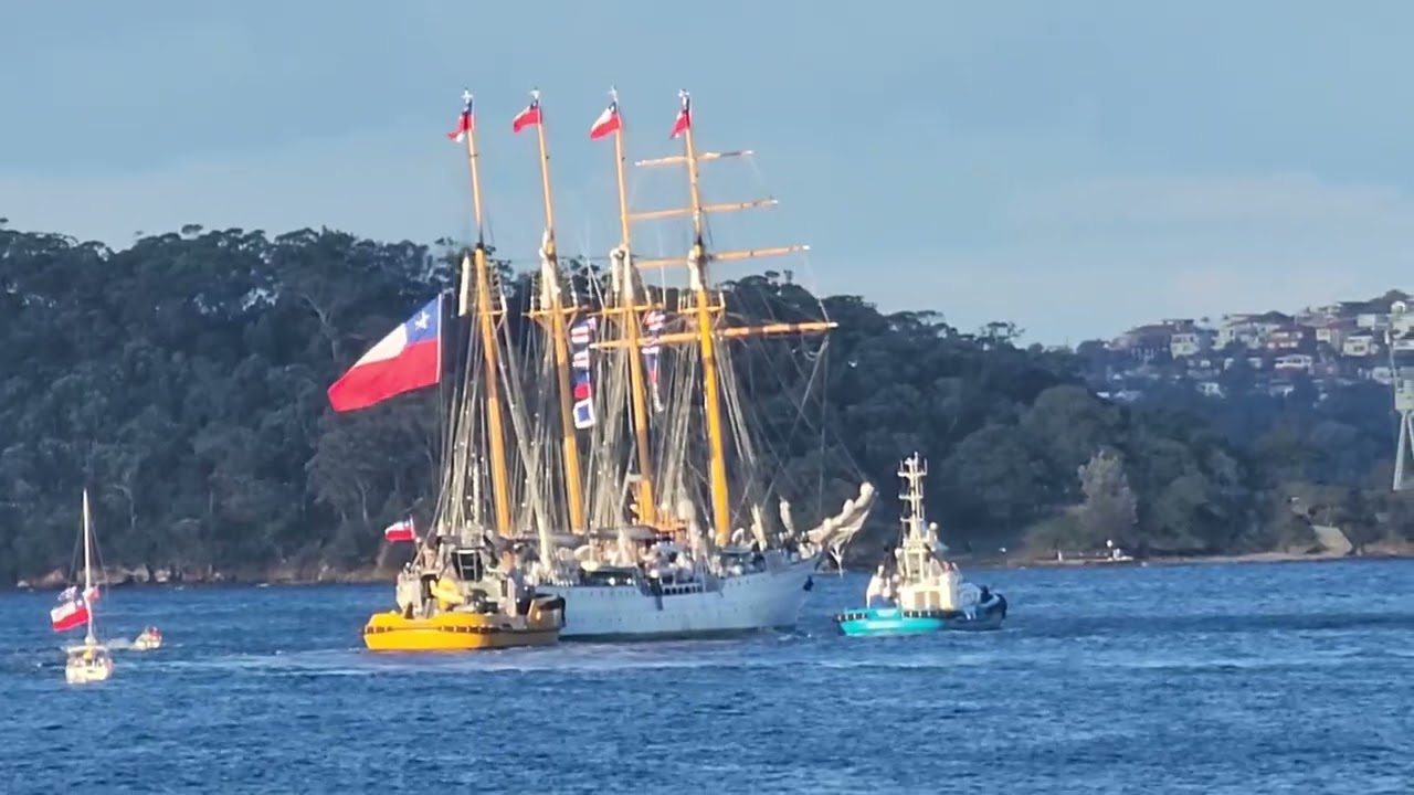 Esmeralda Barquentine departs Sydney Australia 16 August 2025.