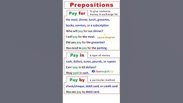 Pay Verb + Prepositions (with Examples) - English Grammar - Use of Prepositions for beginners