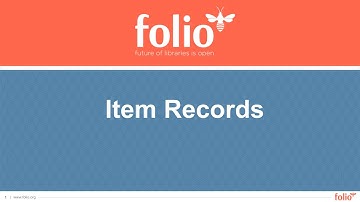 FOLIO Items Records