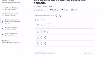 Understanding subtraction as adding the opposite