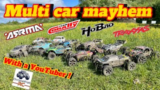 Multi car mayhem ! Fun with friends :: arrma : Traxxas : corally +more @ChriswithaCrc