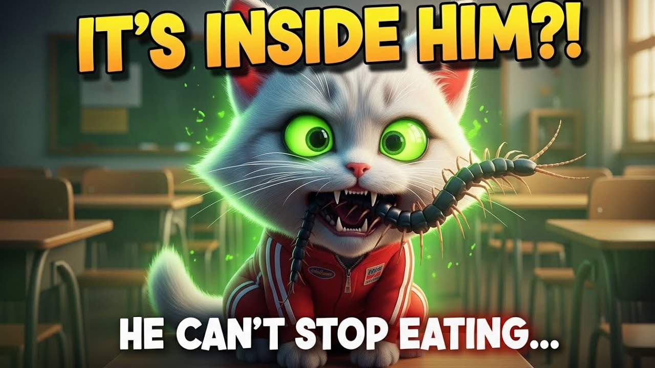😱🐛 The Kitten Slept at School… Then a Centipede Crawled Inside and It Lost Control