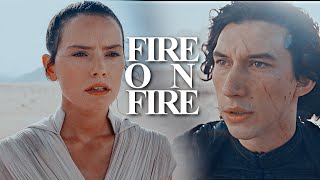 rey + ben solo | fire on fire